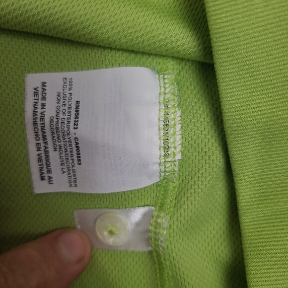 Nike Golf Men's size L Lime Green Dri-Fit Polo Shirt‎ Short Sleeve Logo - Picture 7 of 8